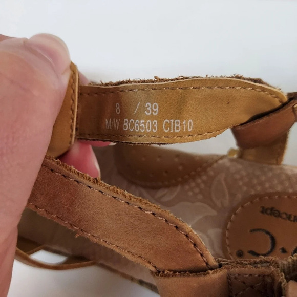 BOC Born Concept Leather Floral Cork Wedge Slingback Sandals in Size 8 - Picture 11 of 11